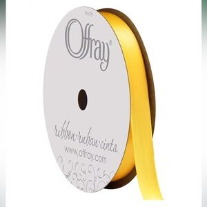 Berwick Offray 3/8" Wide Single Face Satin Ribbon, Lemon Yellow, 6 Yds